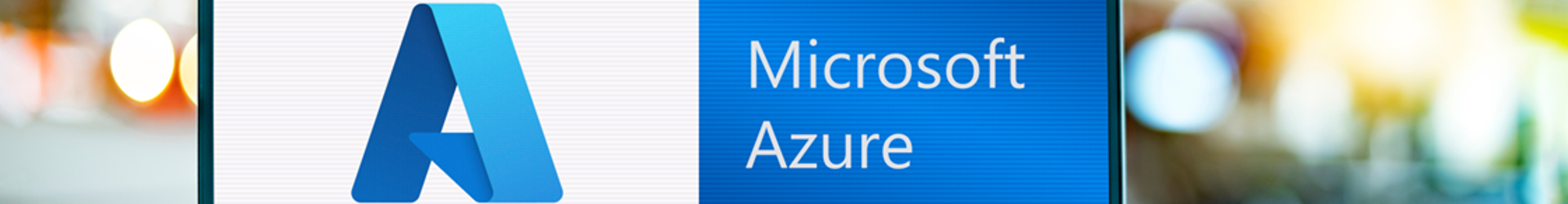 A laptop displaying the Microsoft Azure logo