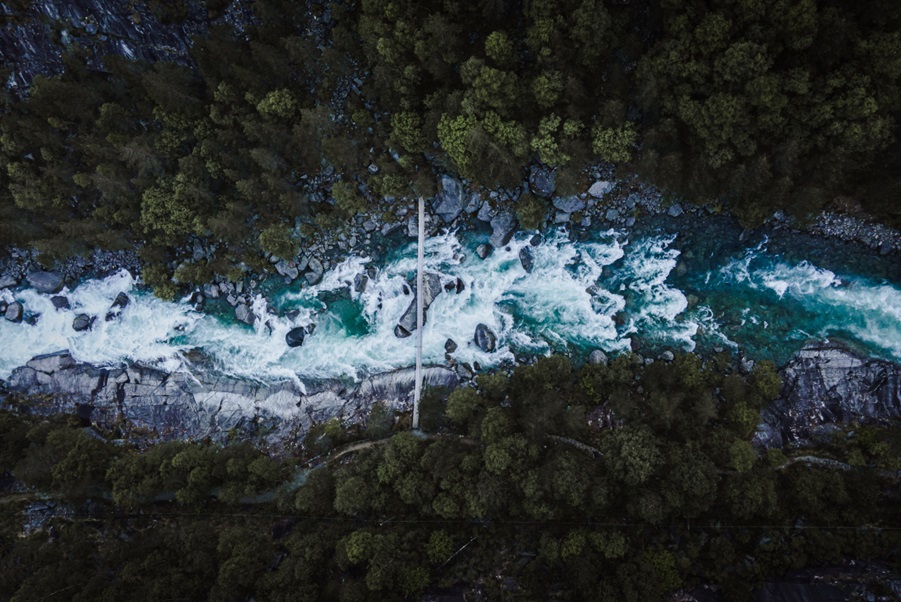 Arial view of a New Zealand river