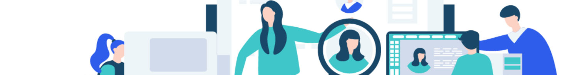 A team of people working on PC's Identifying and categorising their third party information risks